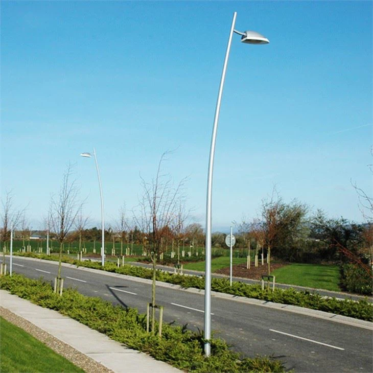 Curved 6m - 14m Galvanized Street Light Pole With 3mm Thickness For Sale Street Light Poles Manufacturer From China